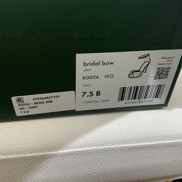 Kate Spade Bridal Bow Ivory Satin Platform Sandal Stiletto Heel Evening Pumps - Picture 9 of 10